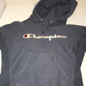 Gray/blue champion hoodie